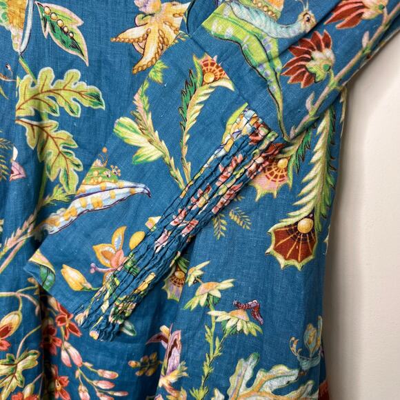 Alemais June Floral Linen Mini Dress Size 4 - Picture 6 of 11